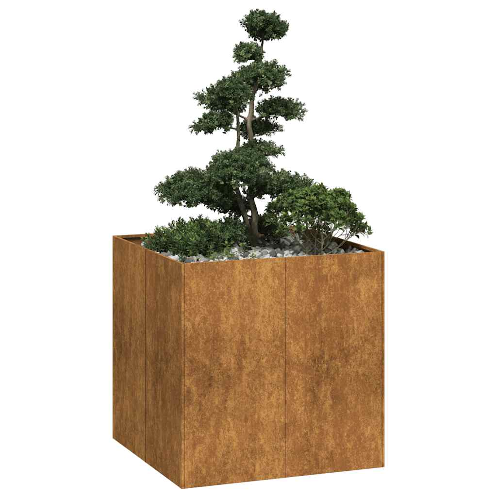 Planter Rusty 80x80x80 cm Weathering Steel - Merkel Designers