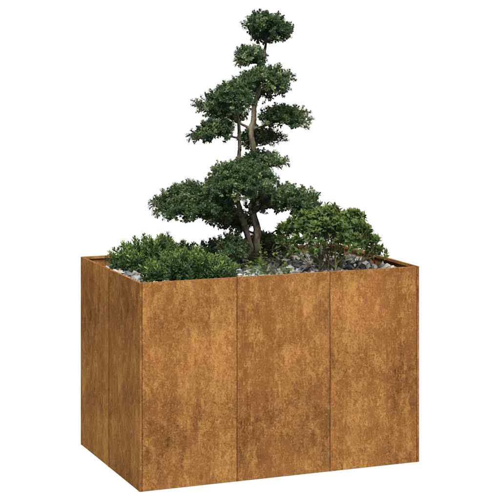 Planter Rusty 120x80x80 cm Weathering Steel - Merkel Designers