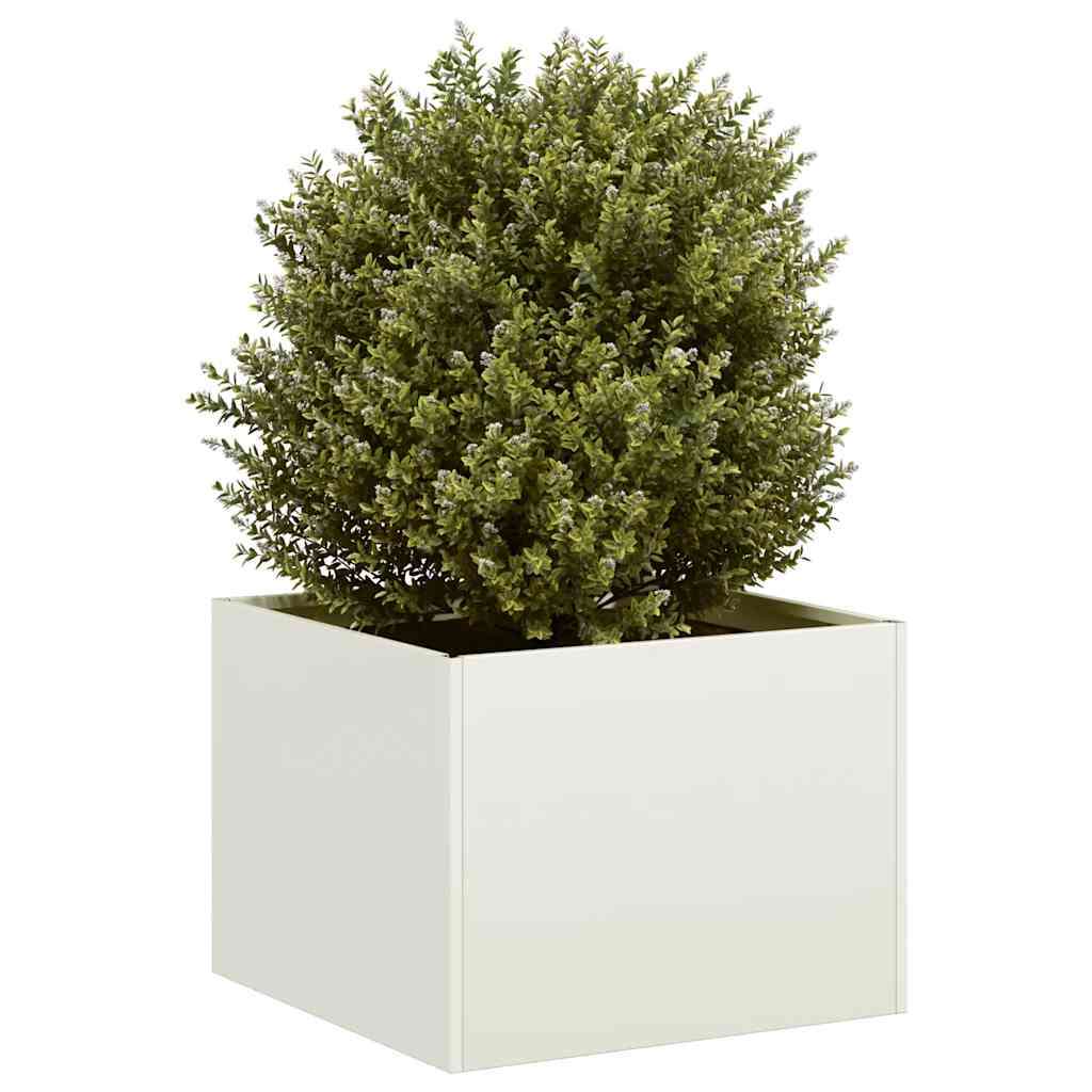 Planter White 40x40x30 cm Steel - Style and Chic