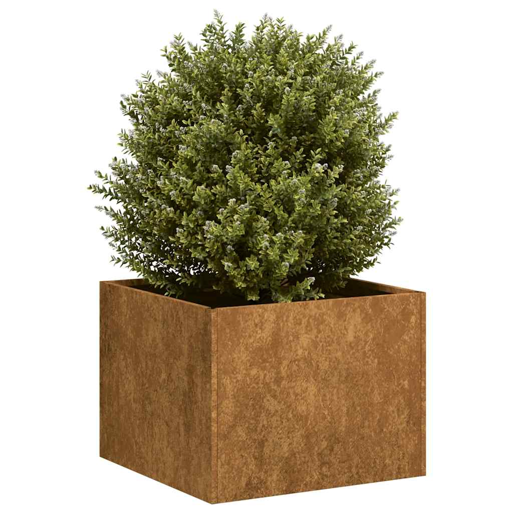 Planter Rusty 40x40x30 cm Weathering Steel - Merkel Designers