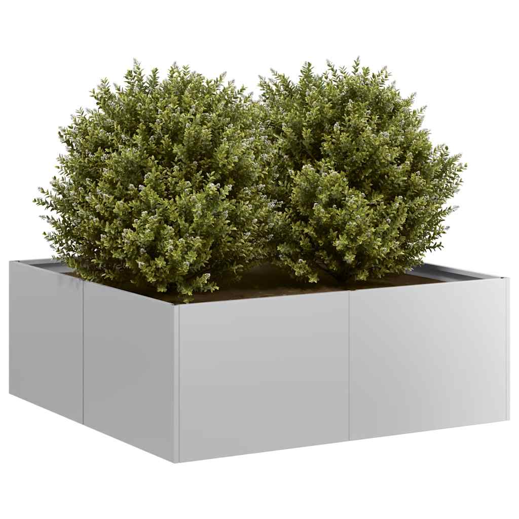 Planter 80x80x30 cm Galvanised Steel - Decor Base