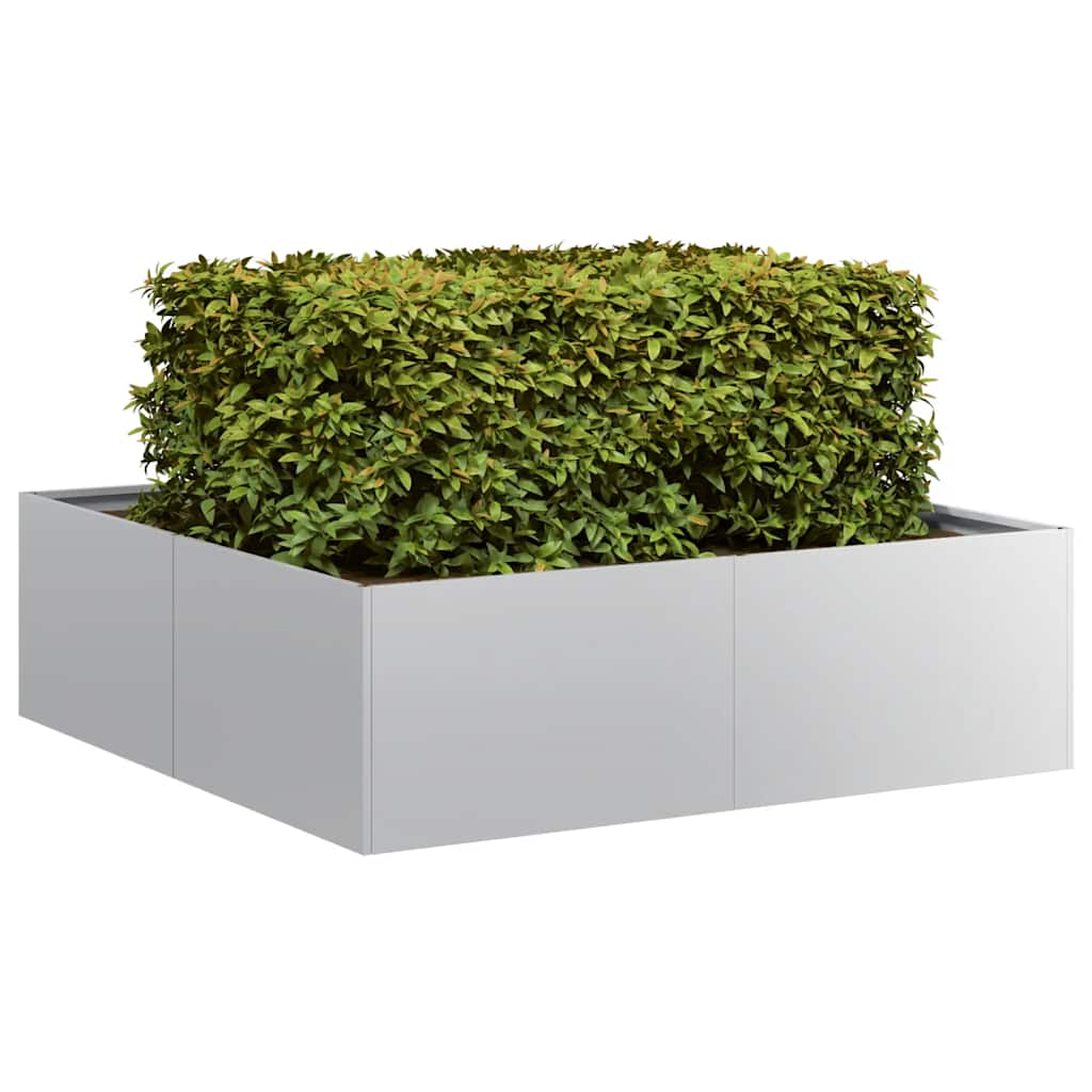 Planter 100x100x30 cm Galvanised Steel - The Home Maker