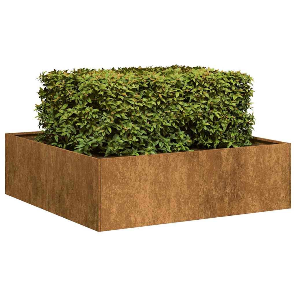 Planter Rusty 100x100x30 cm Weathering Steel - Millennium Furniture