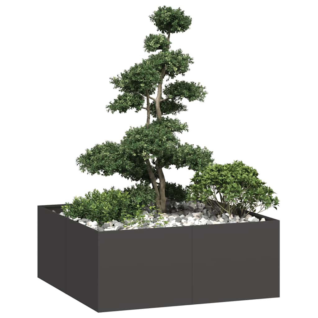 Planter Black 100x100x40 cm Steel - Tyrell & Tyrell