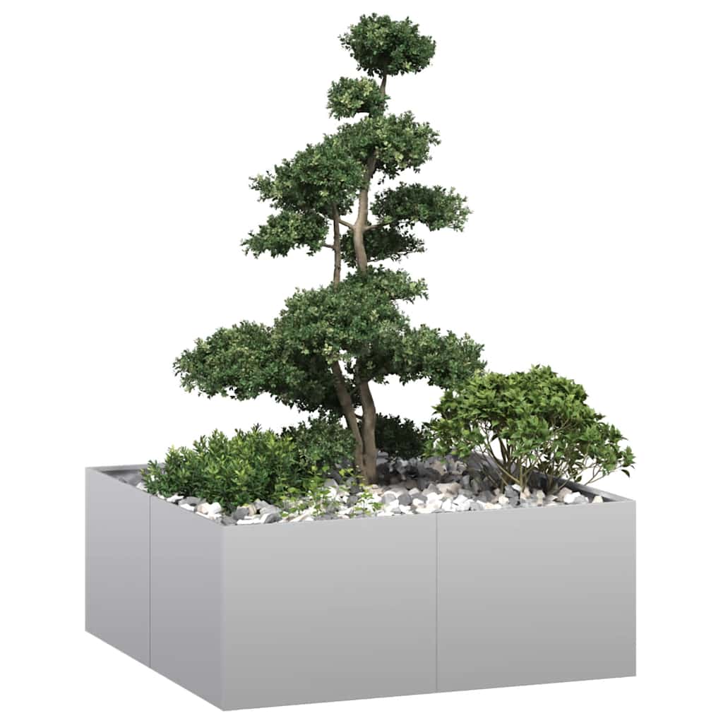 Planter 100x100x40 cm Galvanised Steel - Millennium Furniture