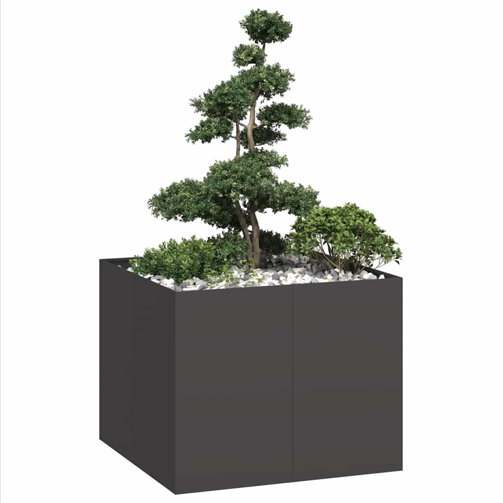 Planter Black 100x100x80 cm Steel - Tyrell & Tyrell