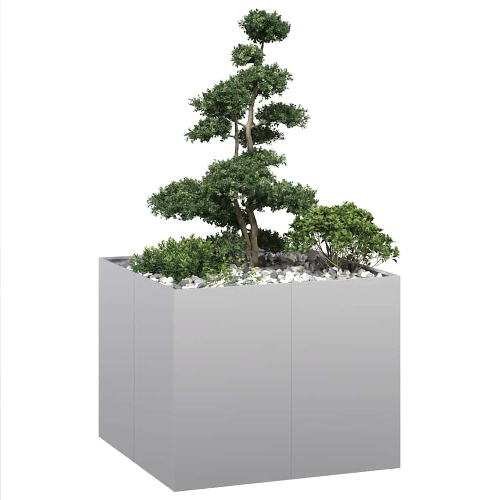 Planter 100x100x80 cm Galvanised Steel - All Things Good
