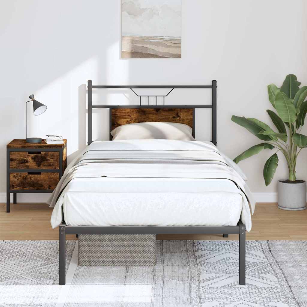 Bedframe Smoked Oak 75x190cm Small Single Engineered Wood - Casper Homes