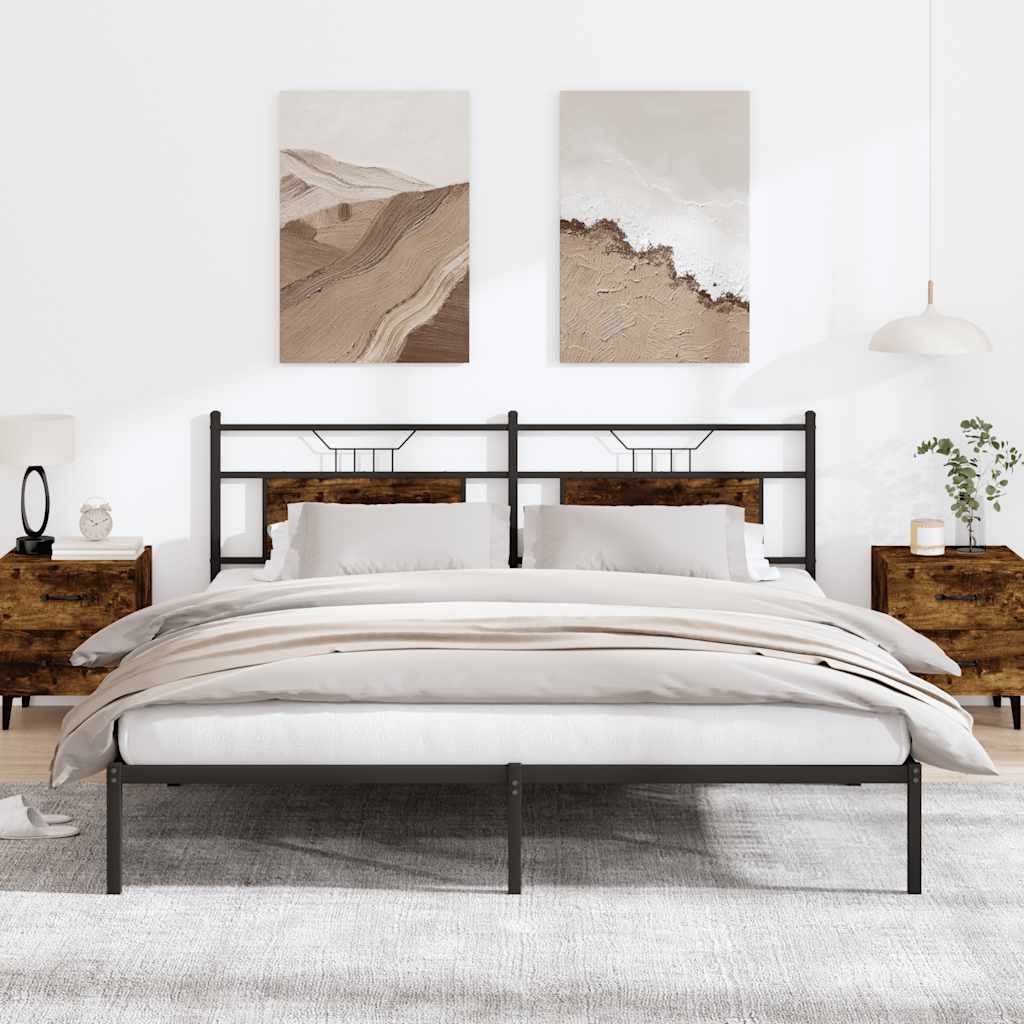 Bedframe Smoked Oak 183x213cm Engineered Wood - Decor Base