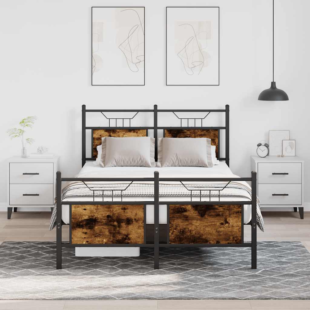 Bedframe Smoked Oak 120x200cm Engineered Wood - Merlin Deals