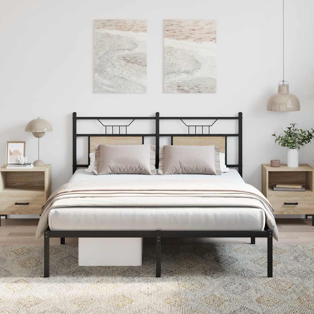 Bedframe Sonoma Oak 150x200cm King Size Engineered Wood - All Things Good