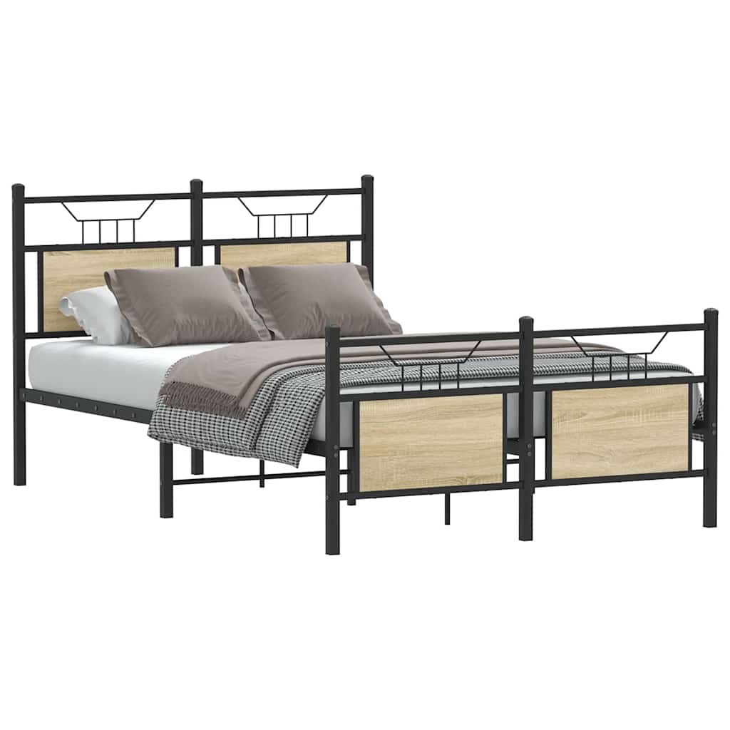 Bedframe Sonoma Oak 120x200cm Engineered Wood - Merlin Deals