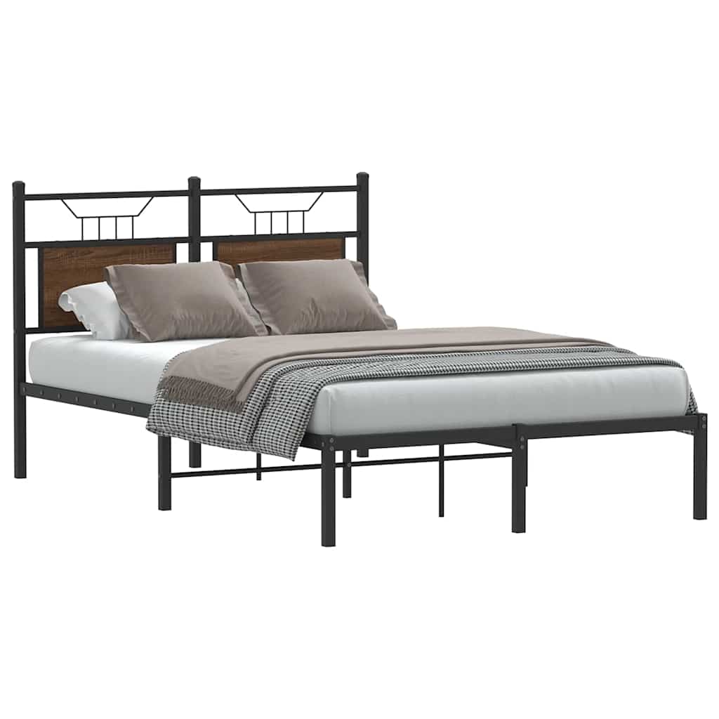 Bedframe Brown Oak 120x200cm Engineered Wood - Merlin Deals
