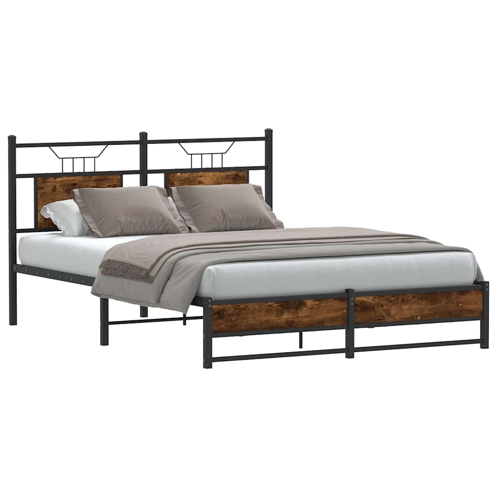 Bedframe Smoked Oak 150x200cm King Size Engineered Wood - Tyrell & Tyrell