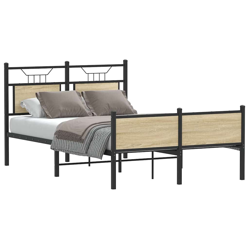 Bedframe Sonoma Oak 120x200cm Engineered Wood - Merlin Deals