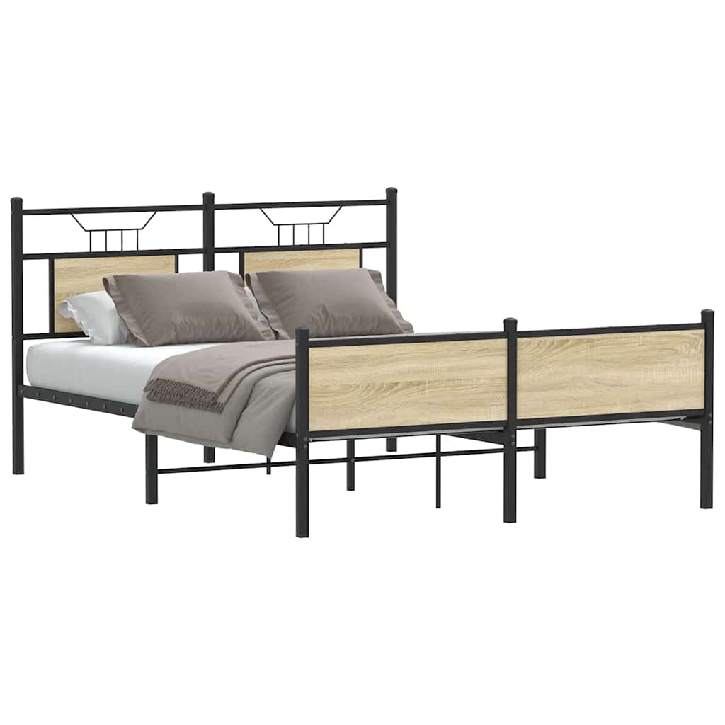 Bedframe Sonoma Oak 137x190cm Engineered Wood - Design Hut