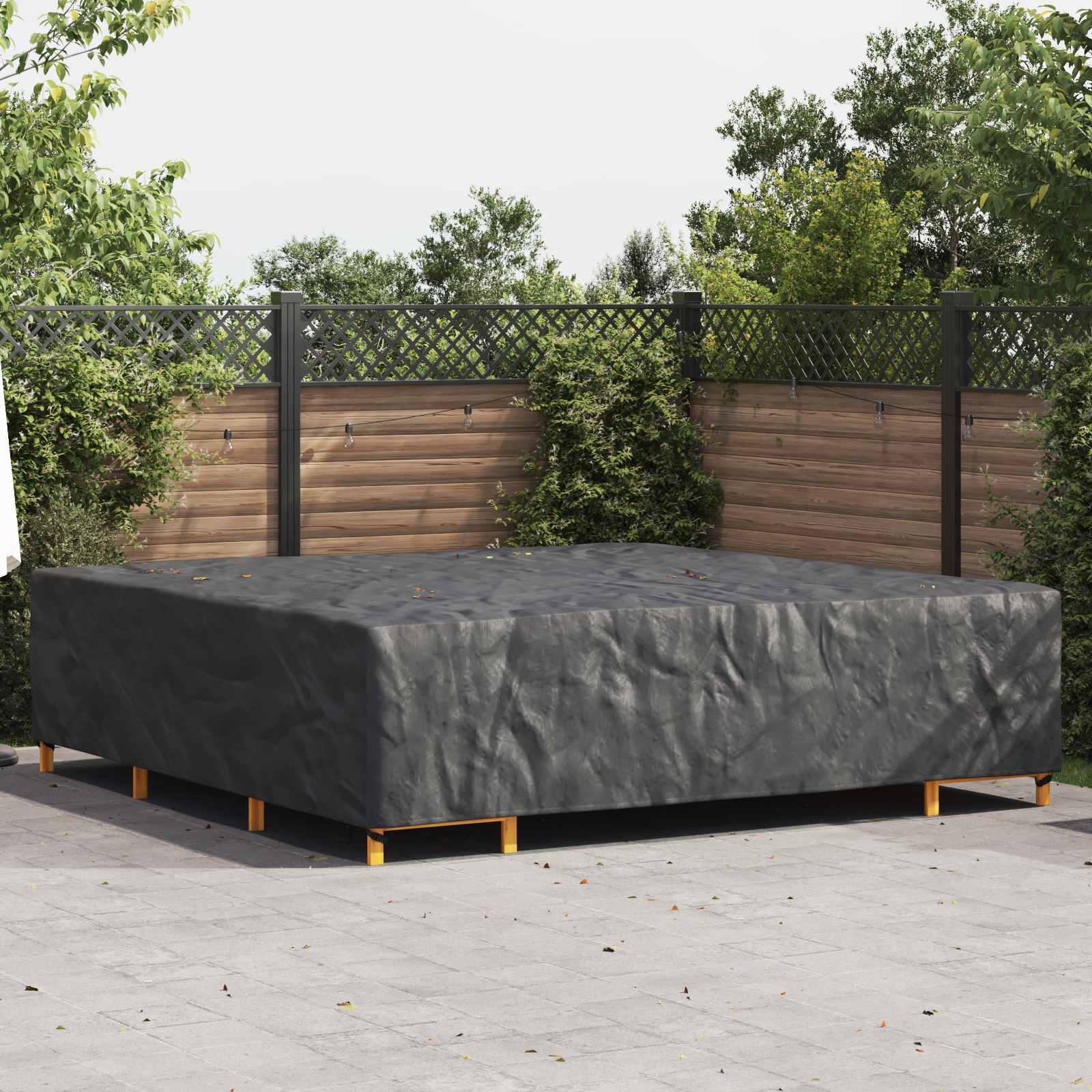 RELM Furniture Cover Plain 300x300x70 cm 600D - Black - Charlotte Dunes