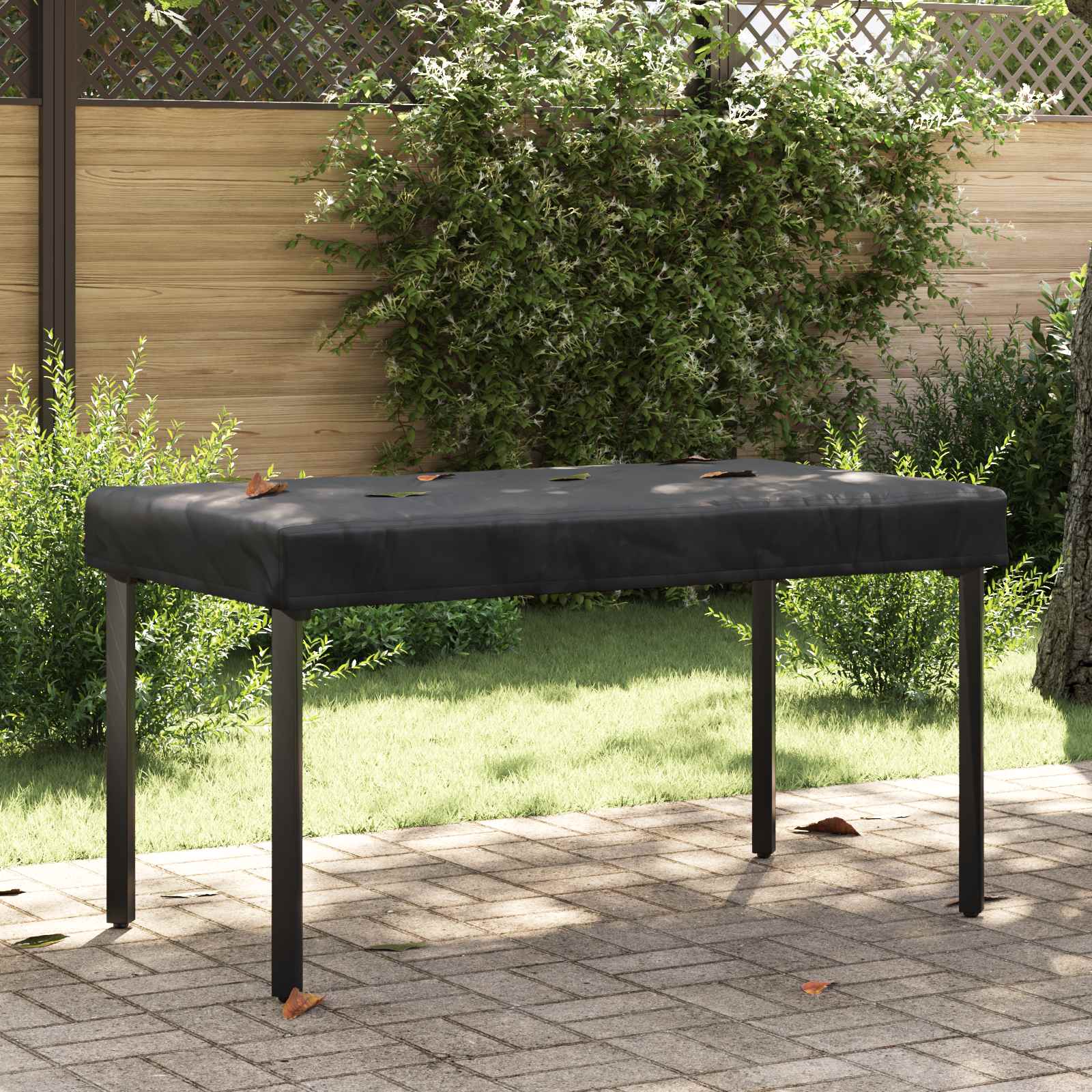 RELM Table Cover Plain 82x142x15 cm Fabric - Black - Charlotte Dunes