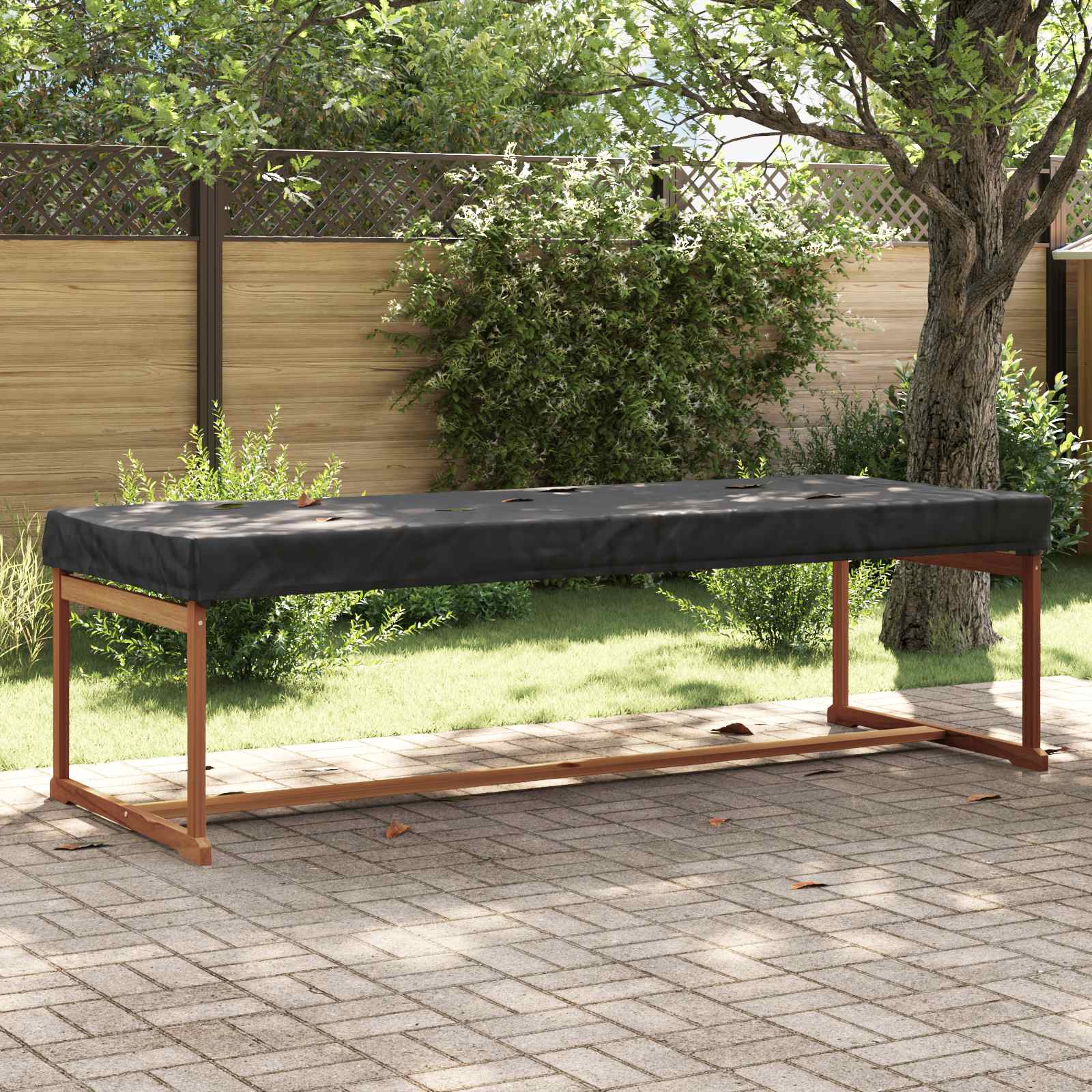 RELM Table Cover Plain 102x242x15 cm Fabric - Black - Charlotte Dunes