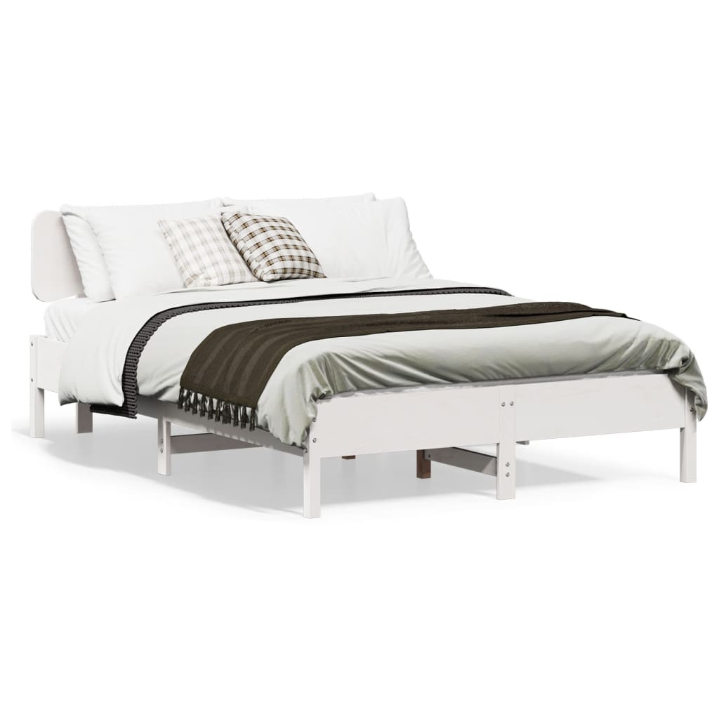 Bedframe White 120x200cm Solid Wood Pine - Decor Base