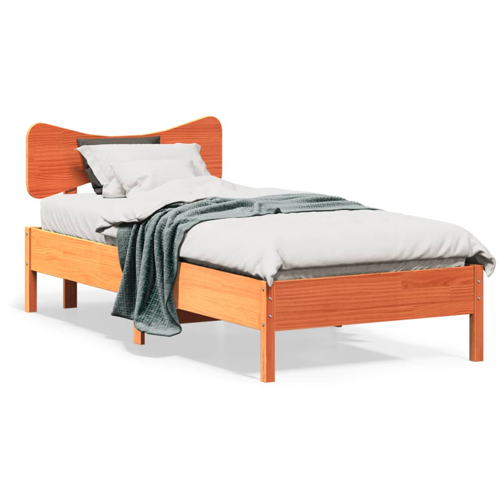 Bedframe Wax Brown 90x190cm Single Solid Wood Pine - Sid & Sam