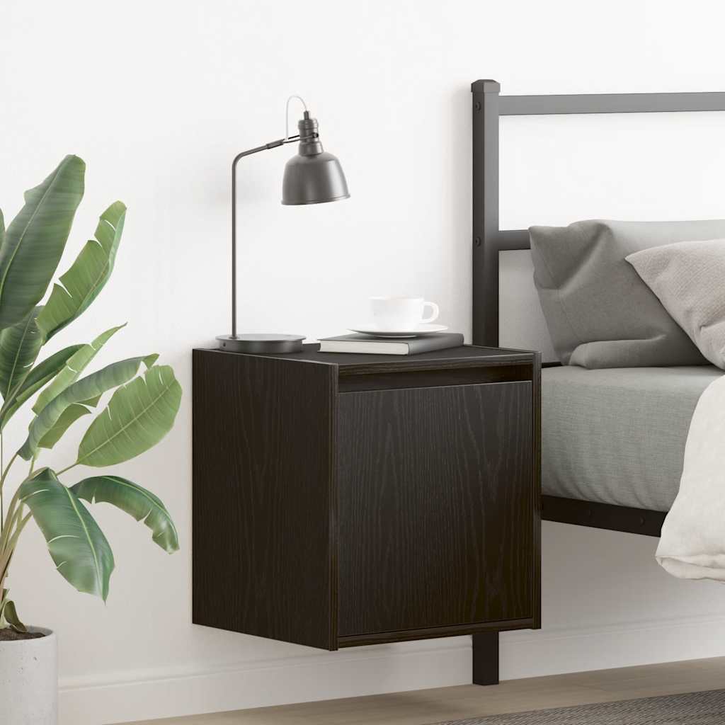 Wall-Mounted Bedside Cabinets 2 Pieces Black 38x34x40 cm - Decor Base