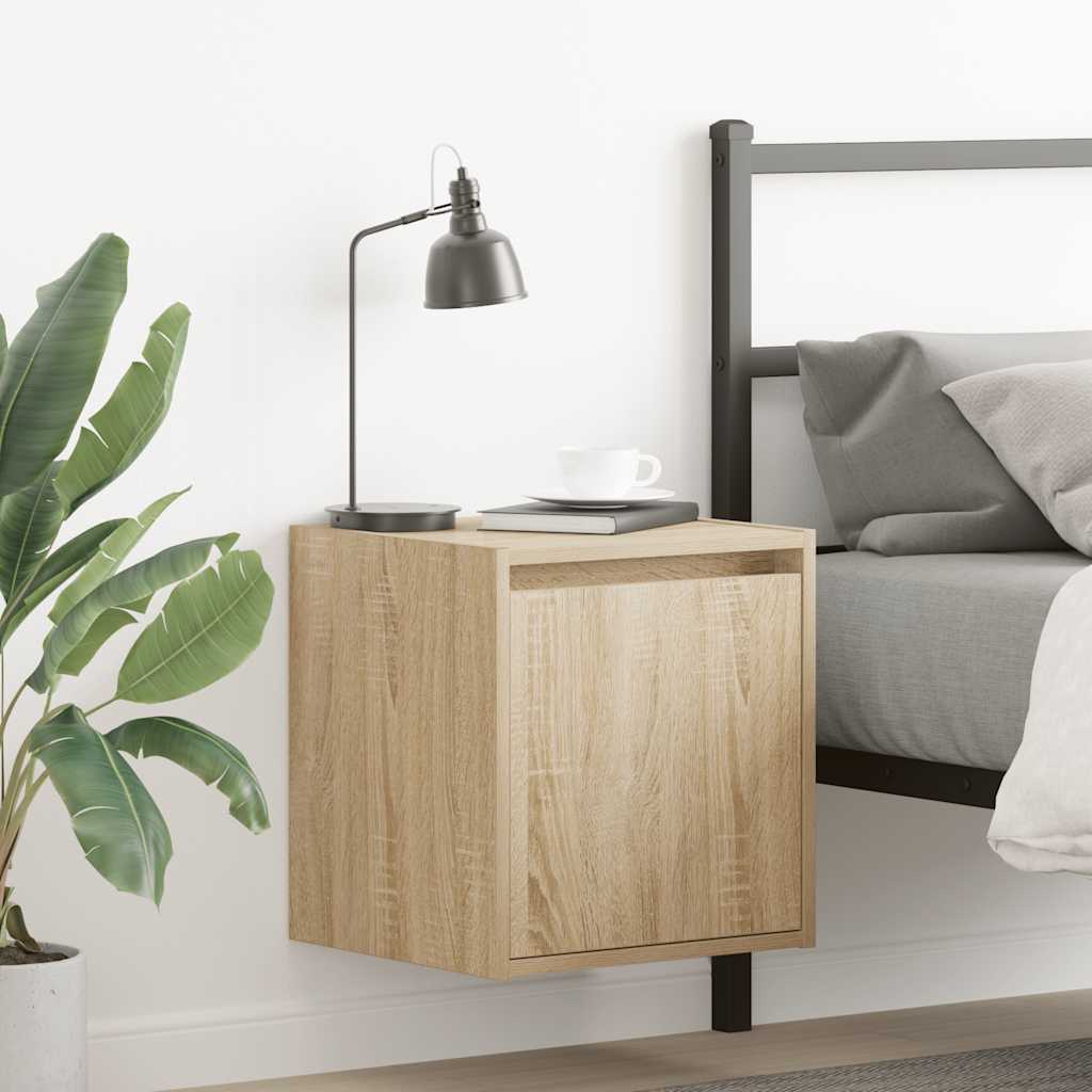Wall-Mounted Bedside Cabinets 2 Pieces Sonoma Oak 38x34x40 cm - Decor Base