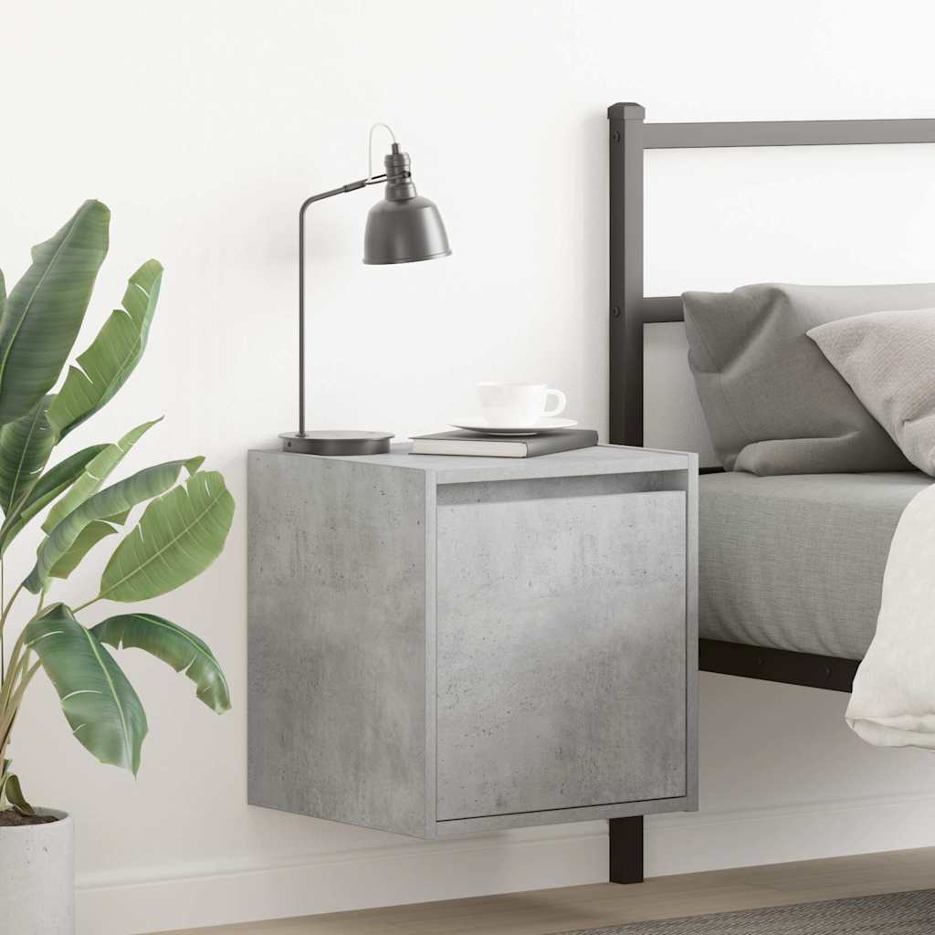 Wall-Mounted Bedside Cabinets 2 Pieces Concrete Grey 38x34x40 cm - Decor Base