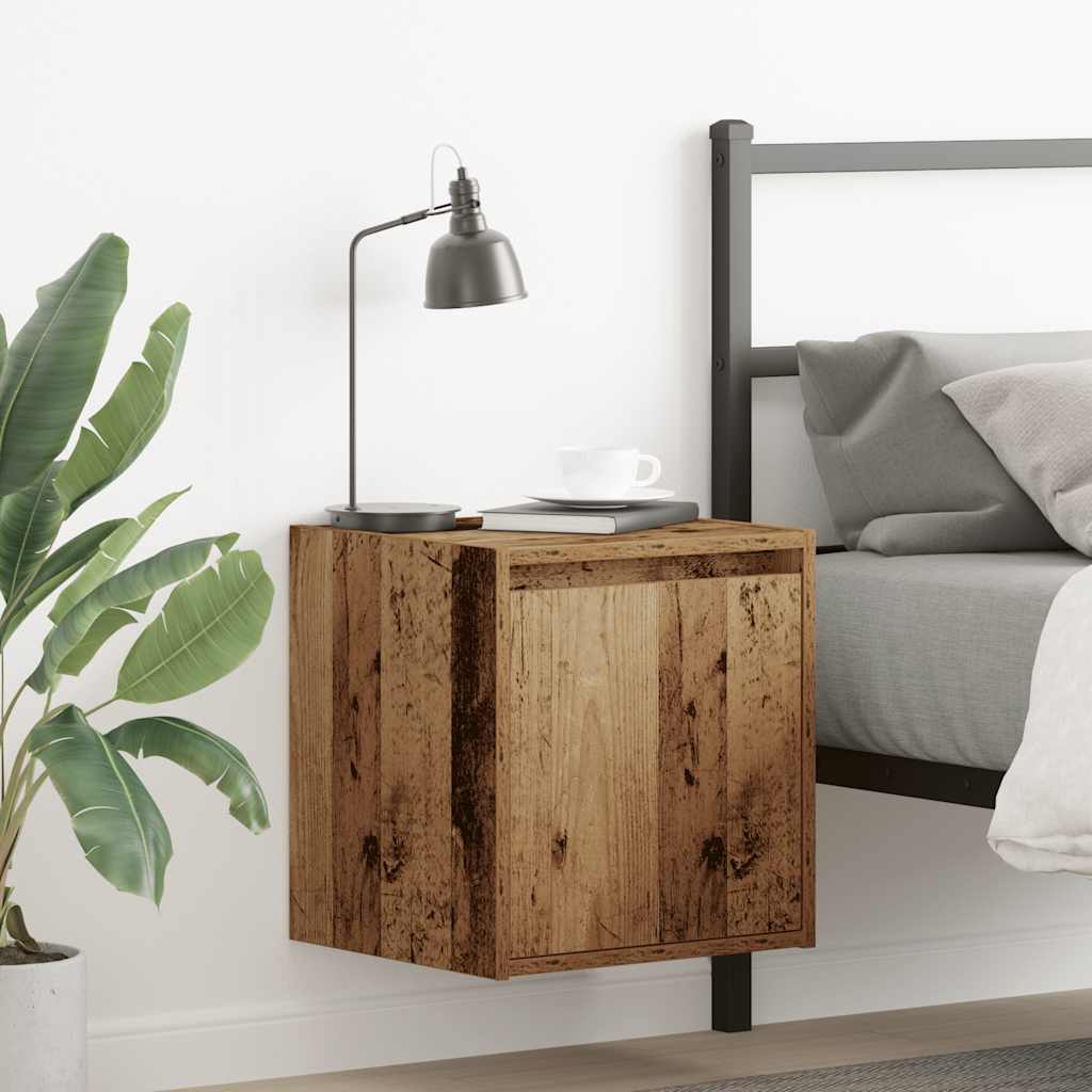 Wall-Mounted Bedside Cabinets 2 Pieces Old Wood 38x34x40 cm - Design Hut