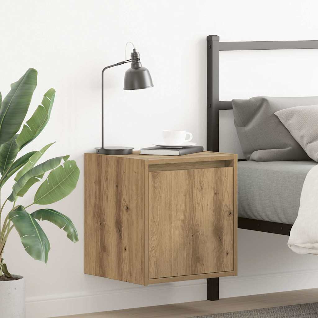 Wall-Mounted Bedside Cabinets 2 Pieces Artisan Oak 38x34x40 cm - Design Hut