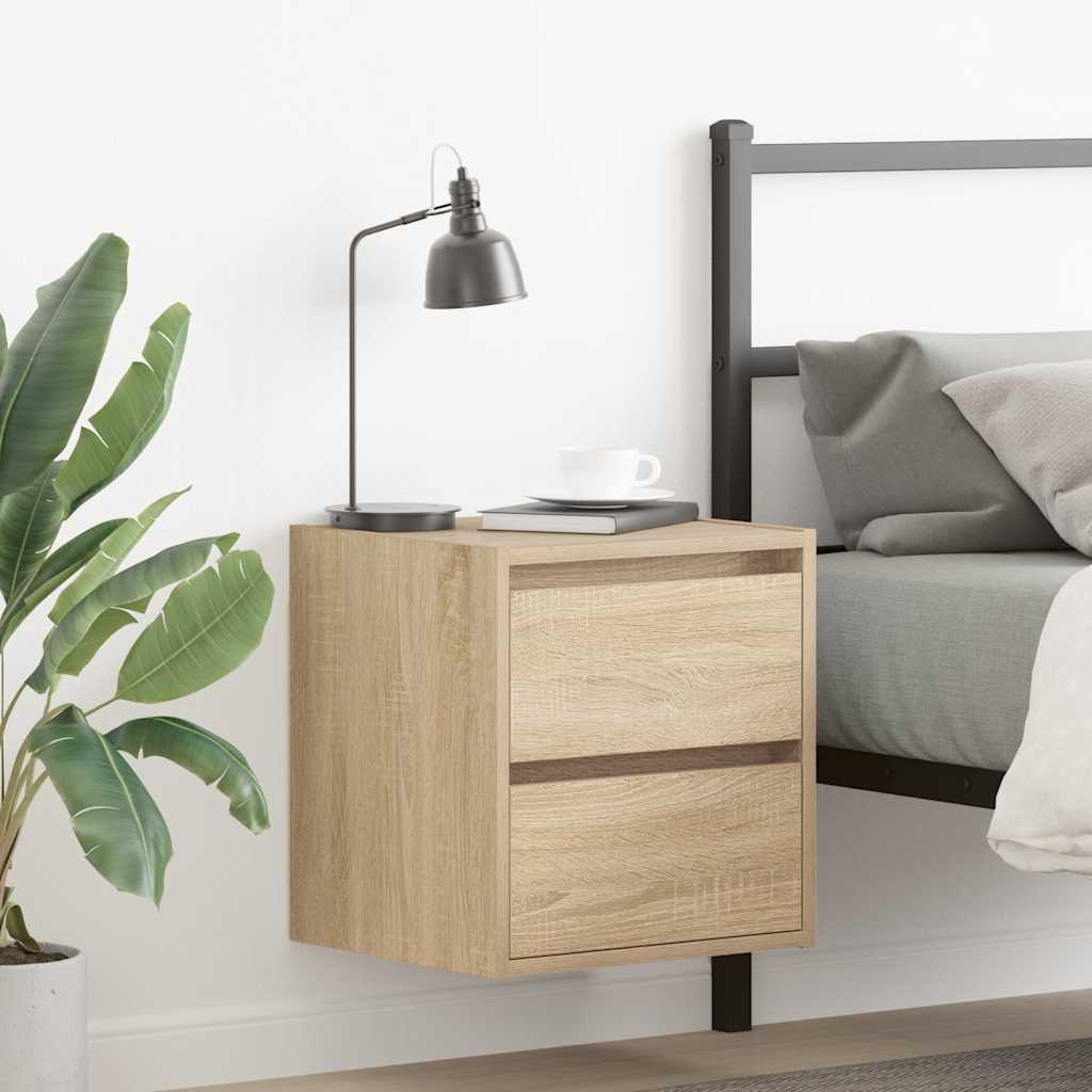 Wall-mounted Bedside Cabinets 2 Pieces Sonoma Oak 38x34x40 cm - Design Hut