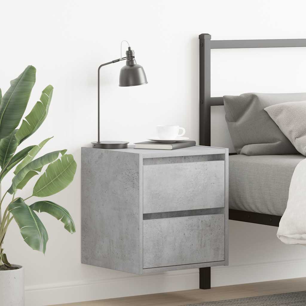 Wall-mounted Bedside Cabinet Concrete Grey 38x34x40 cm - Design Hut