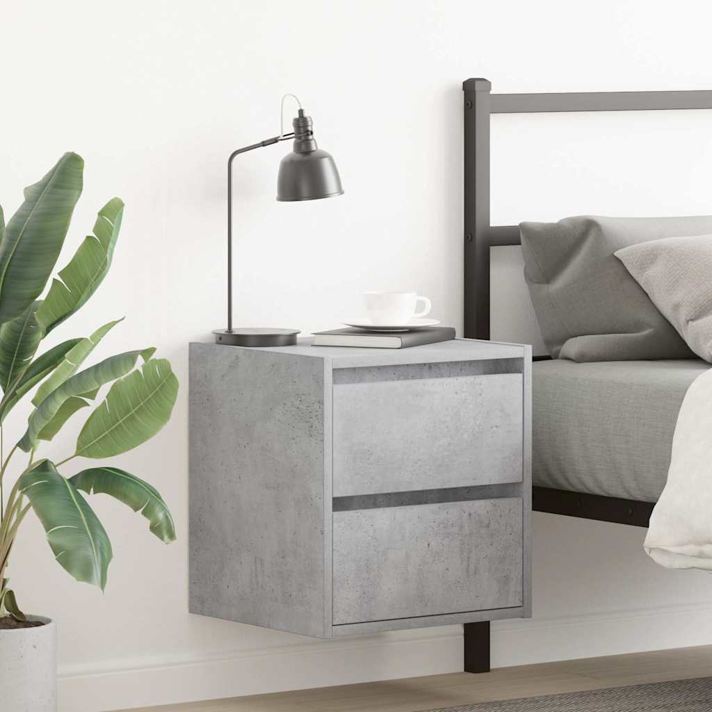 Wall-mounted Bedside Cabinets 2 Pieces Concrete Grey 38x34x40 cm - Design Hut