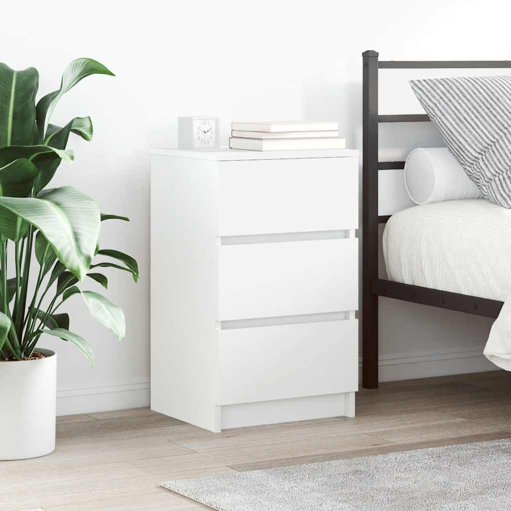 Bedside Cabinets with 3 Drawers 2 Pieces White 39x35x65 cm - Discount Dealers