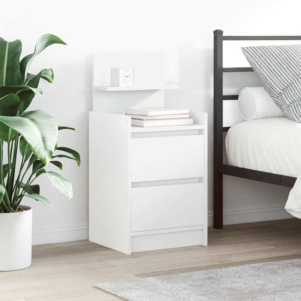 Bedside Cabinets with 2 Drawers 2 Pieces White 38x34x80 cm - Merkel Designers