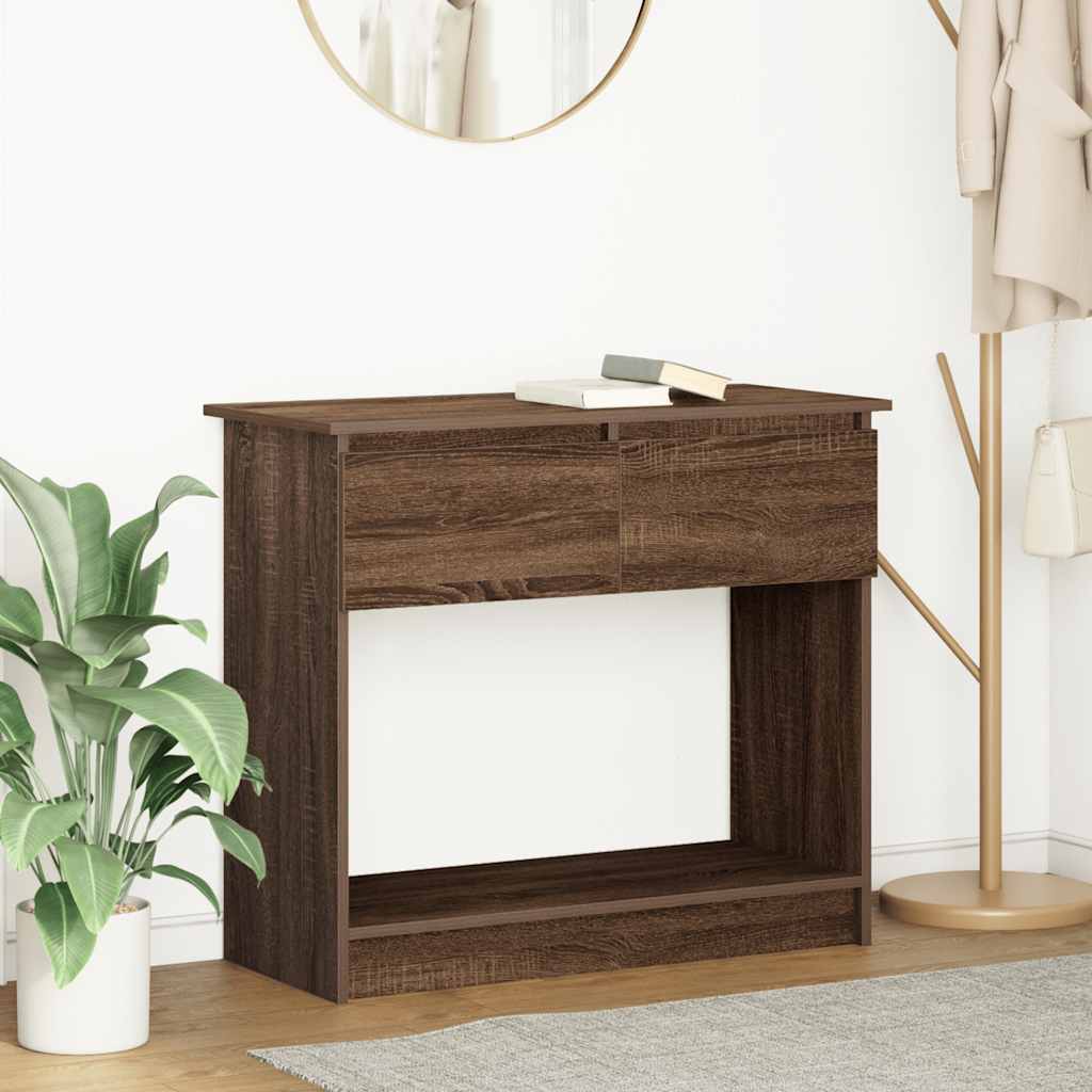 Console Table with Drawers Brown Oak 85.5x38.5x74.5 cm - Tyrell & Tyrell