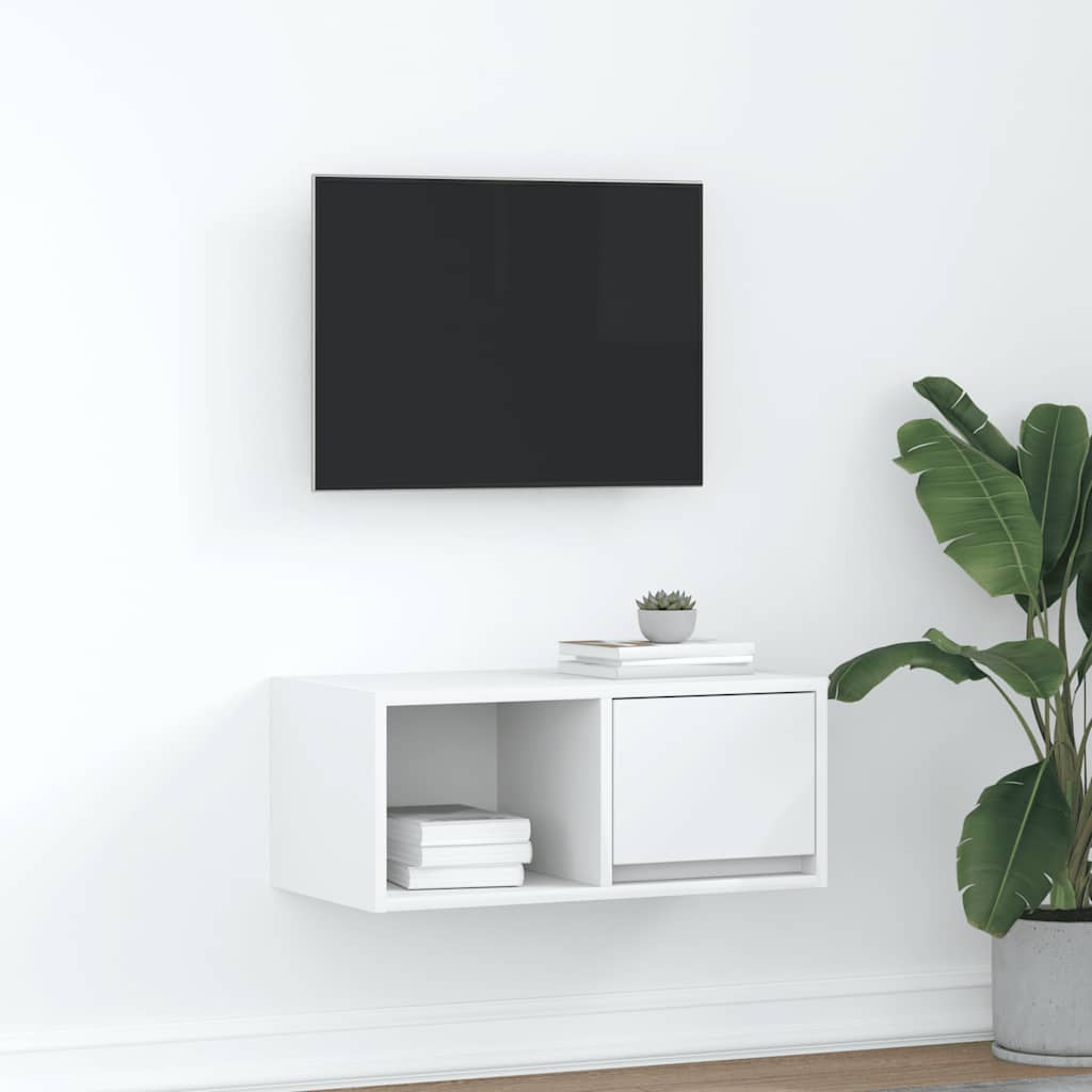 TV Cabinet White 60x31x25.5 cm Engineered Wood - Tyrell & Tyrell
