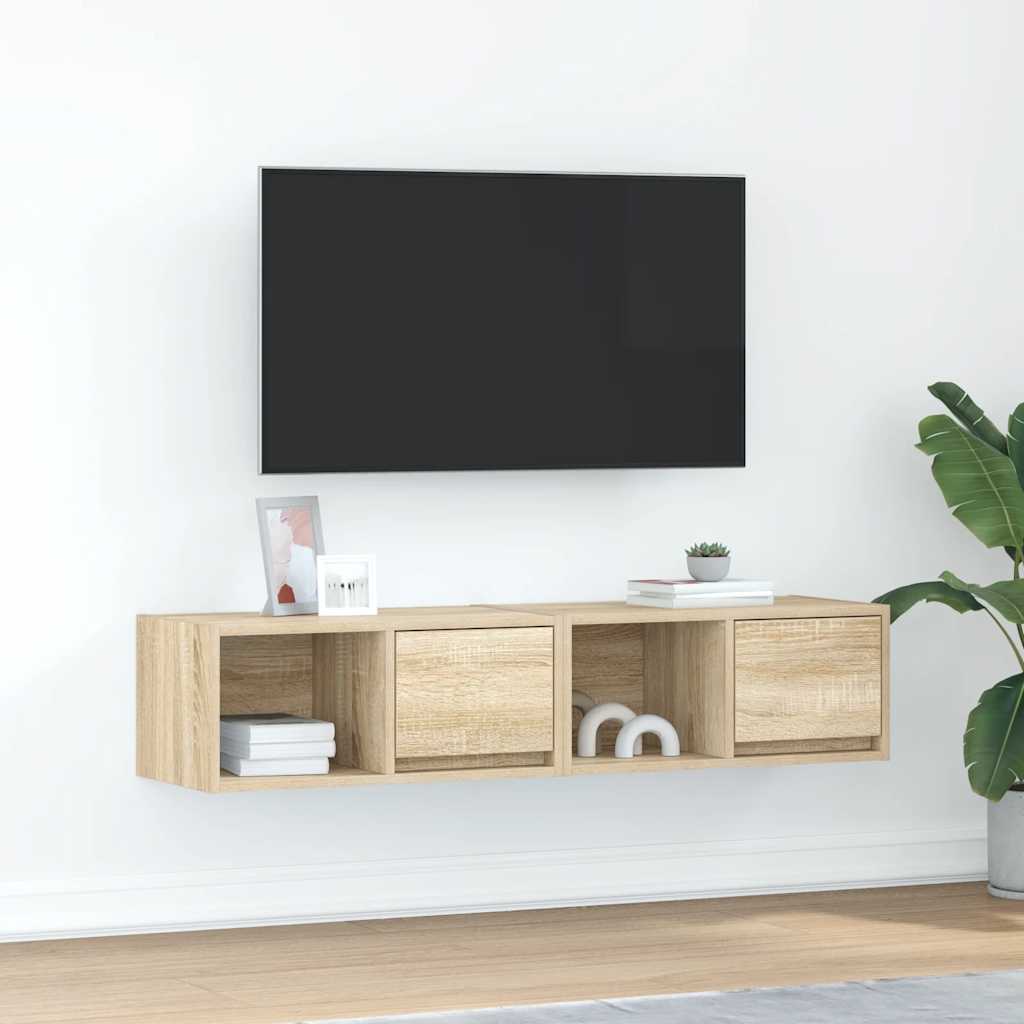 TV Cabinets 2 Pieces Sonoma Oak 60x31x25.5 cm Engineered Wood - Tyrell & Tyrell