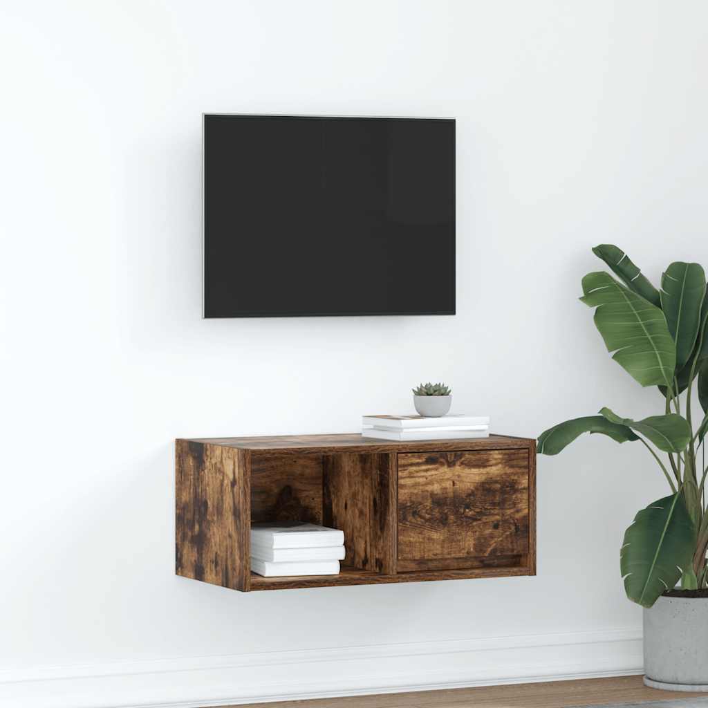 TV Cabinet Smoked Oak 60x31x25.5 cm Engineered Wood - Tyrell & Tyrell