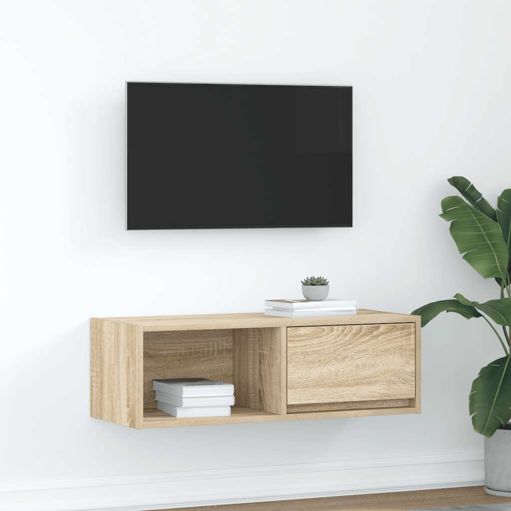 TV Cabinet Sonoma Oak 80x31x25.5 cm Engineered Wood - Tyrell & Tyrell