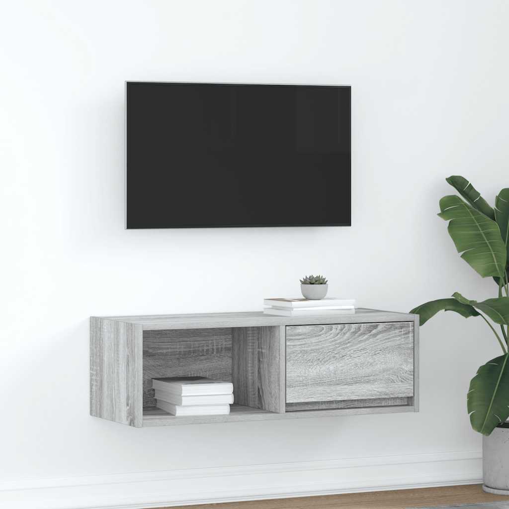 TV Cabinet Grey Sonoma 80x31x25.5 cm Engineered Wood - Tyrell & Tyrell