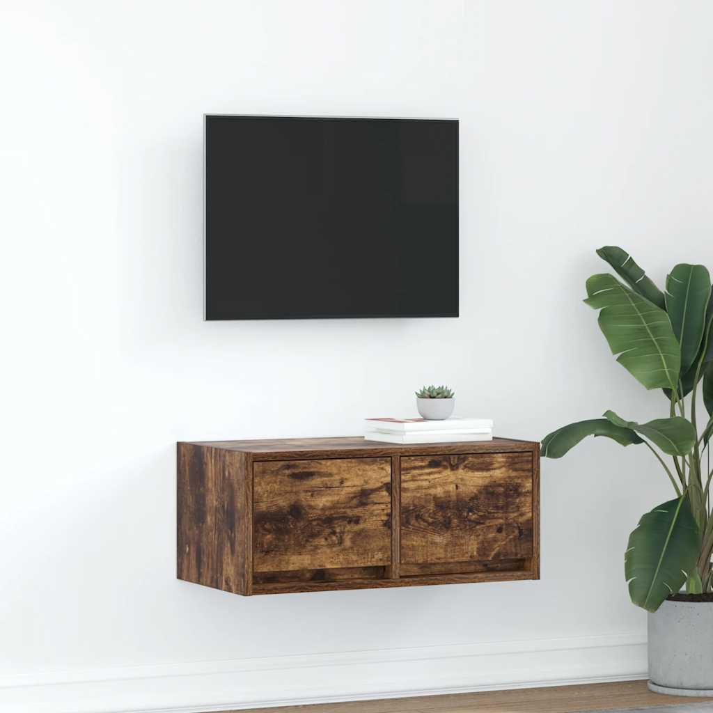 TV Cabinet Smoked Oak 60x31x25.5 cm Engineered Wood - Tyrell & Tyrell
