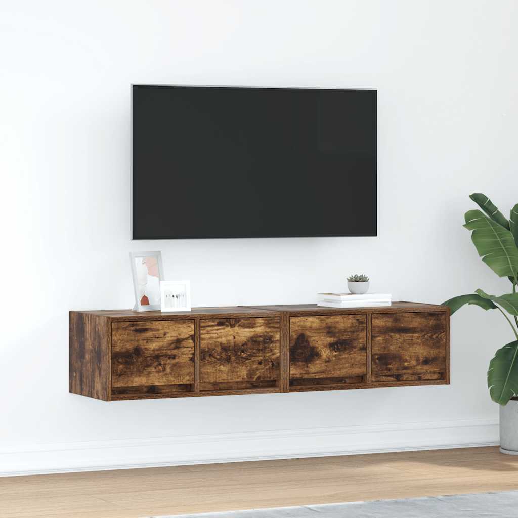 TV Cabinets 2 Pieces Smoked Oak 60x31x25.5 cm Engineered Wood - Tyrell & Tyrell