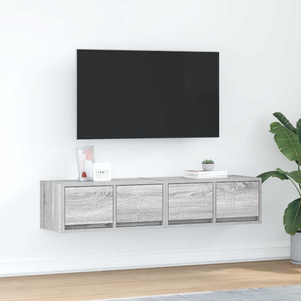 TV Cabinets 2 Pieces Grey Sonoma 60x31x25.5 cm Engineered Wood - Tyrell & Tyrell