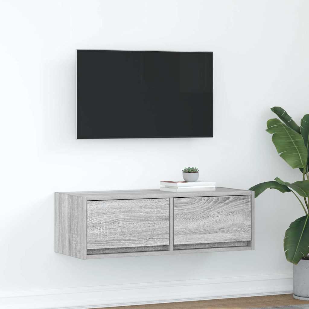 TV Cabinet Grey Sonoma 80x31x25.5 cm Engineered Wood - Tyrell & Tyrell
