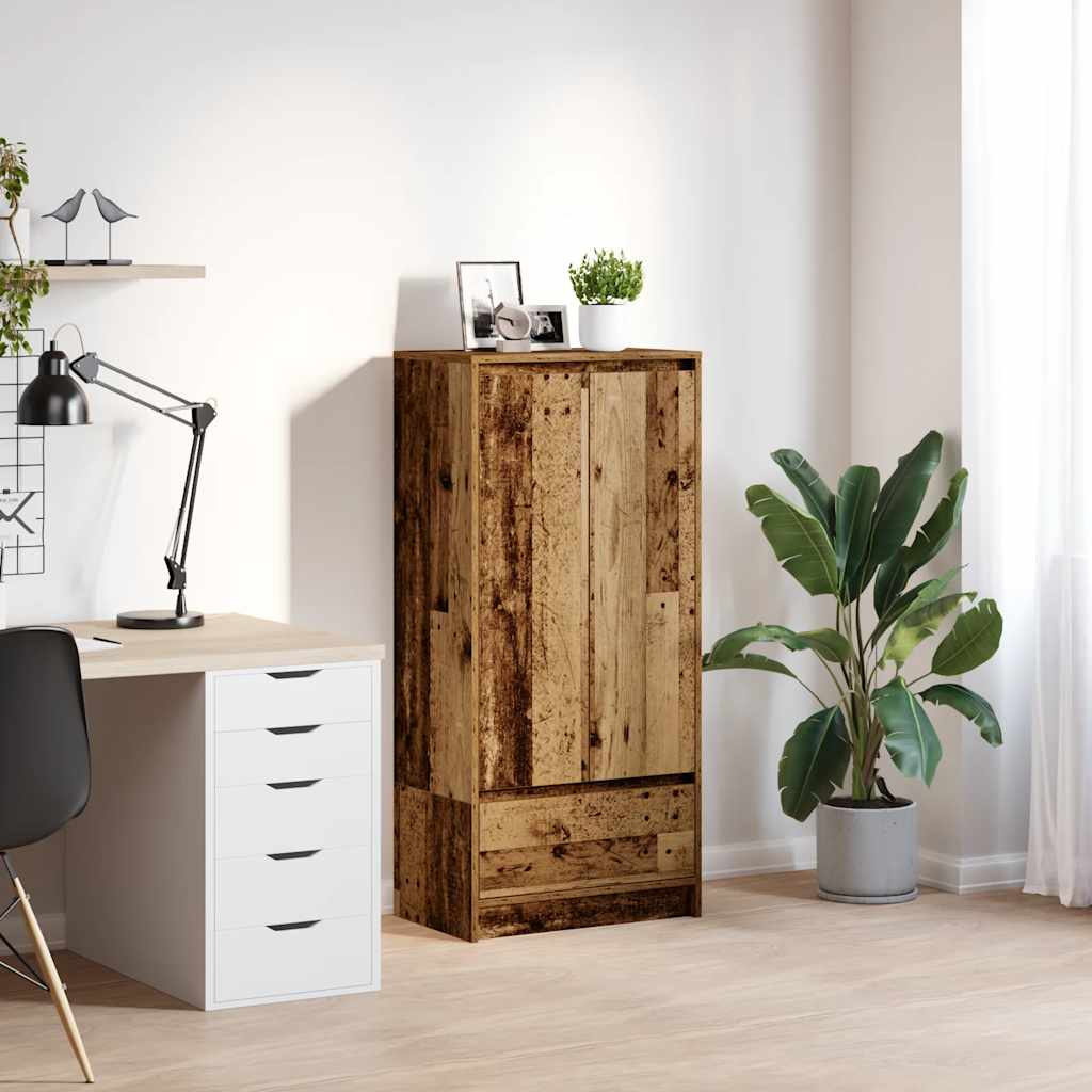 Cabinet with Drawer Old Wood 55.5x34x119.5 cm Engineered Wood - All Things Good