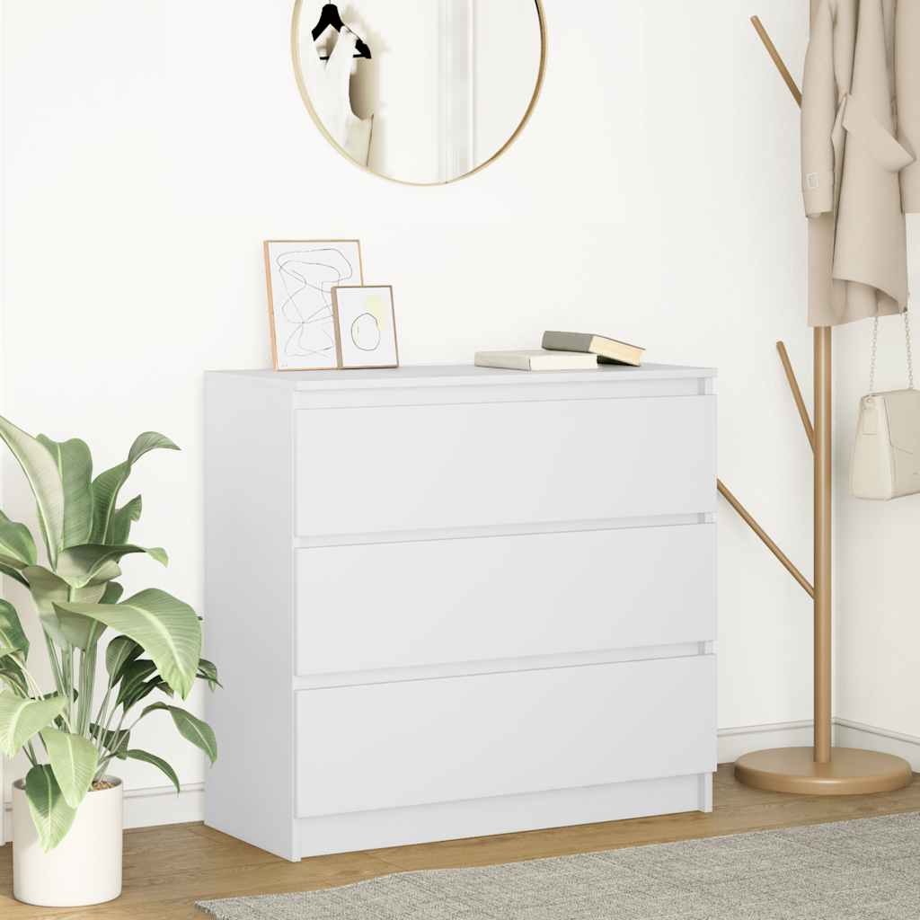 Sideboard White 80x35x76 cm Engineered Wood - Unbeatable Bargains