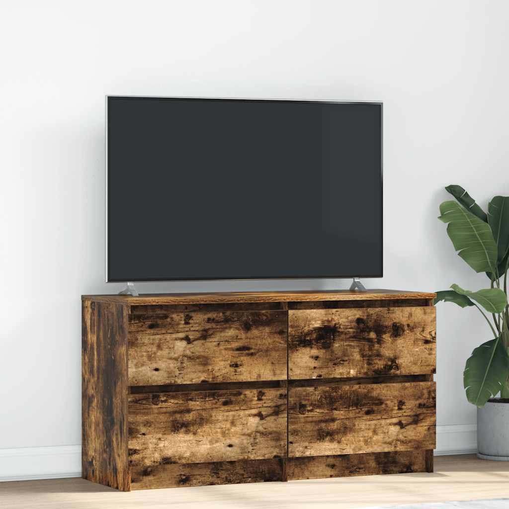 TV Cabinet Smoked Oak 100x35x54 cm Engineered Wood - Merkel Designers