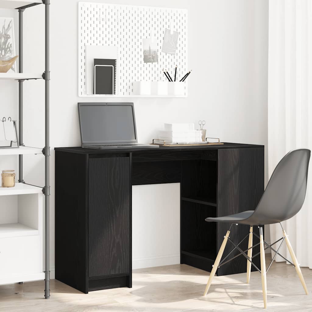 Desk Black Oak 120x42x76 cm Engineered Wood - Unbeatable Bargains