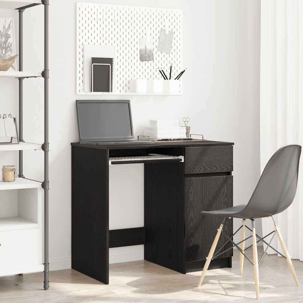 Desk Black Oak 86x49x76 cm Engineered Wood - Unbeatable Bargains